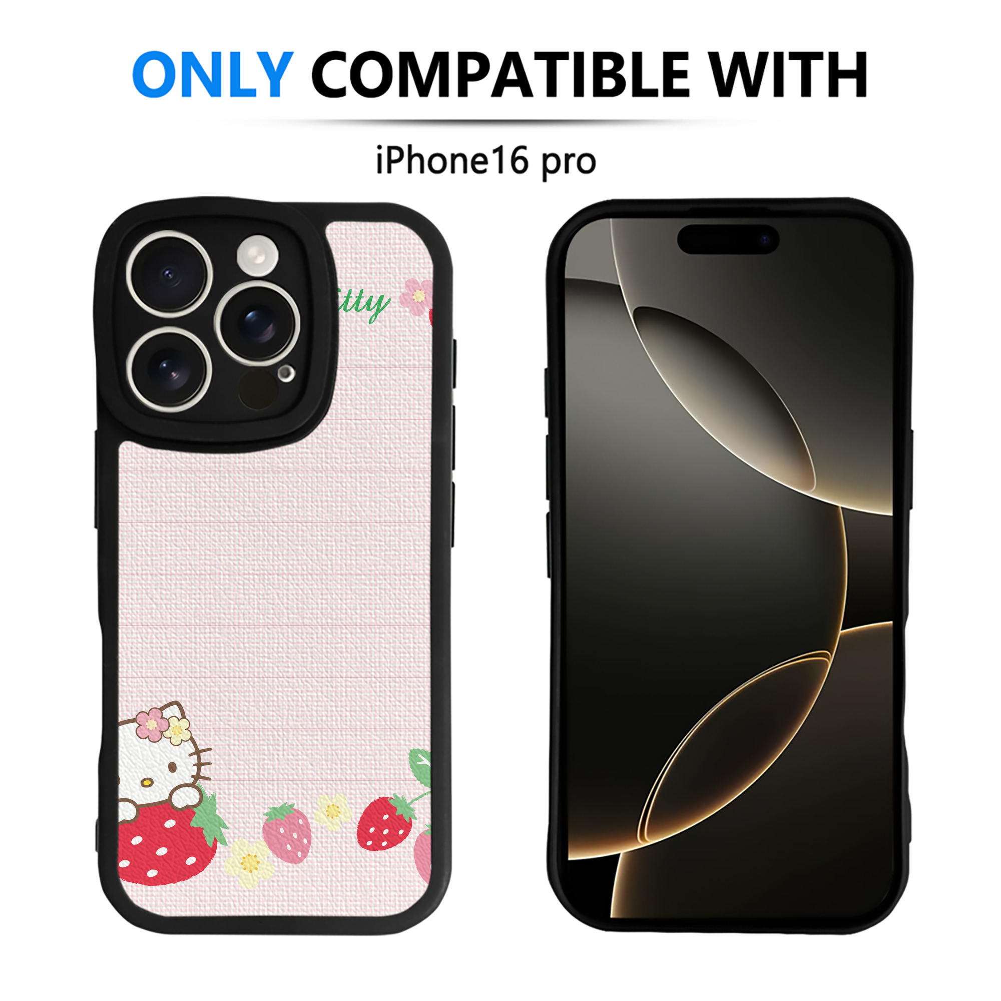 （画像用） Hello Kitty ハローキティ 【iPhone 16シリーズ対応】シリコンスマホケース（レザー調） 材質：シリコン